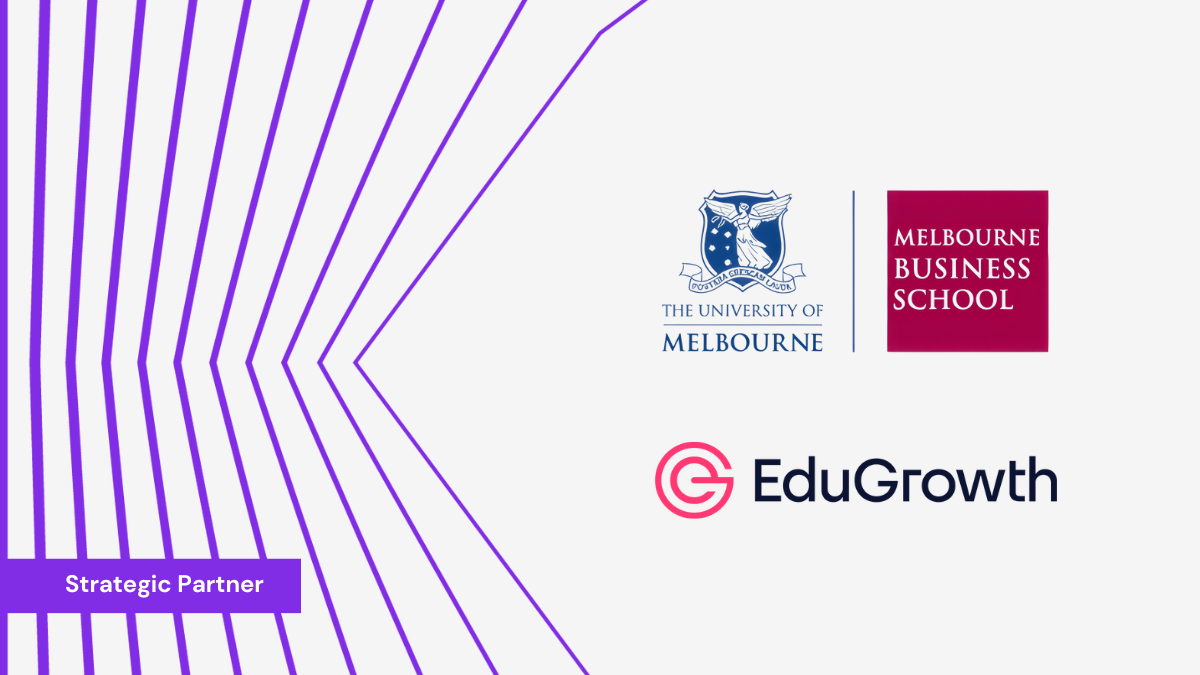 Melbourtne Business School and EduGrowth as partners inside the EduGrowth graphic image